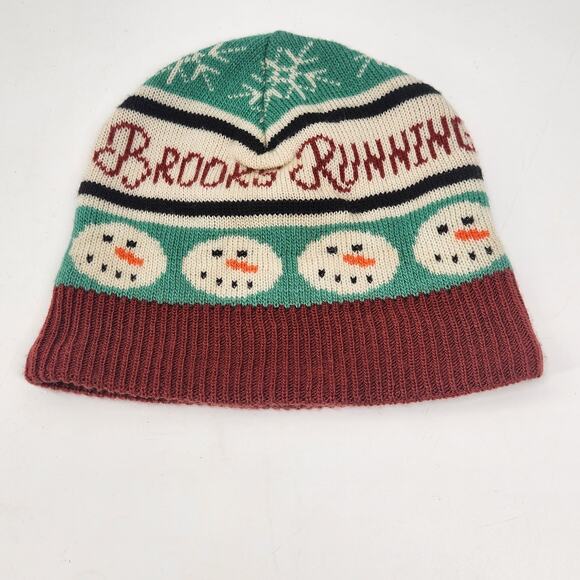 Brooks Running F22 Run Merry Pom Beani Heat Unisex Snowman Holiday Christmas - Picture 2 of 6